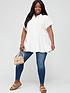  image of v-by-very-curve-short-sleeve-lurex-stripe-tunic-ivory