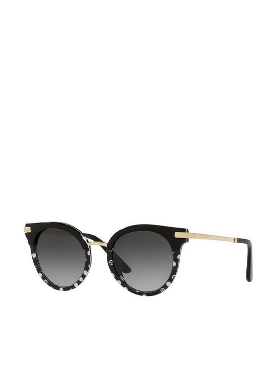 front image of dolce-gabbana-round-sunglasses-black