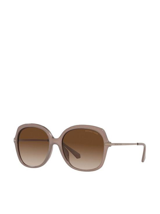 front image of michael-kors-geneva-round-sunglasses-blush