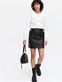  image of new-look-quilted-pu-mini-skirt-black