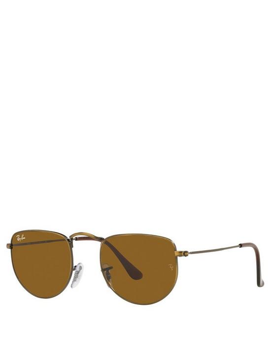 stillFront image of ray-ban-elon-round-sunglasses-gold