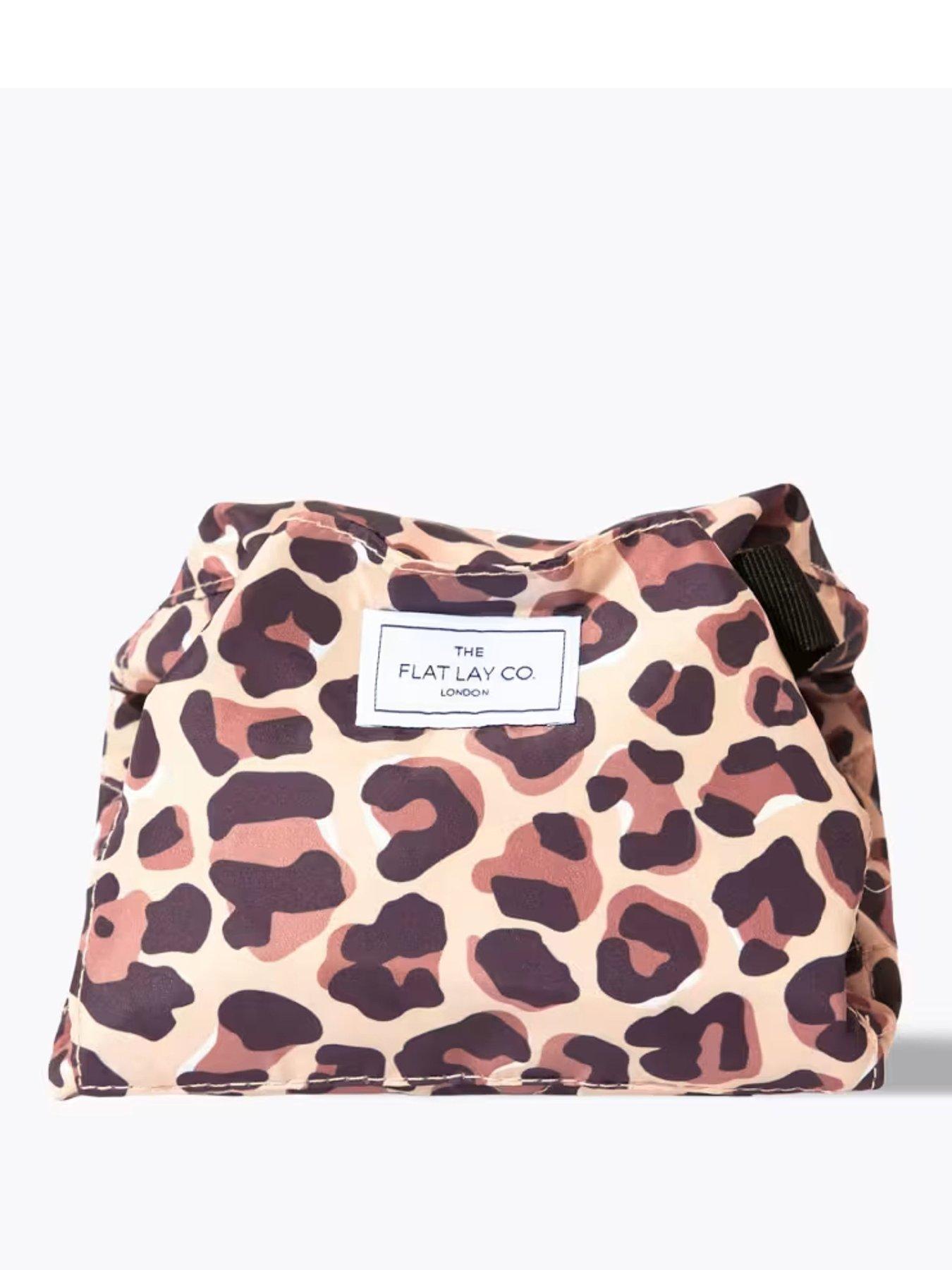 undefined Leopard Print Open Flat Makeup Bag