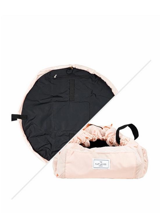 front image of the-flat-lay-co-blush-pink-open-flat-makeup-bag