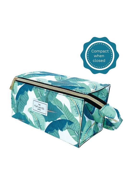stillFront image of the-flat-lay-co-tropical-leaves-open-flat-makeup-box