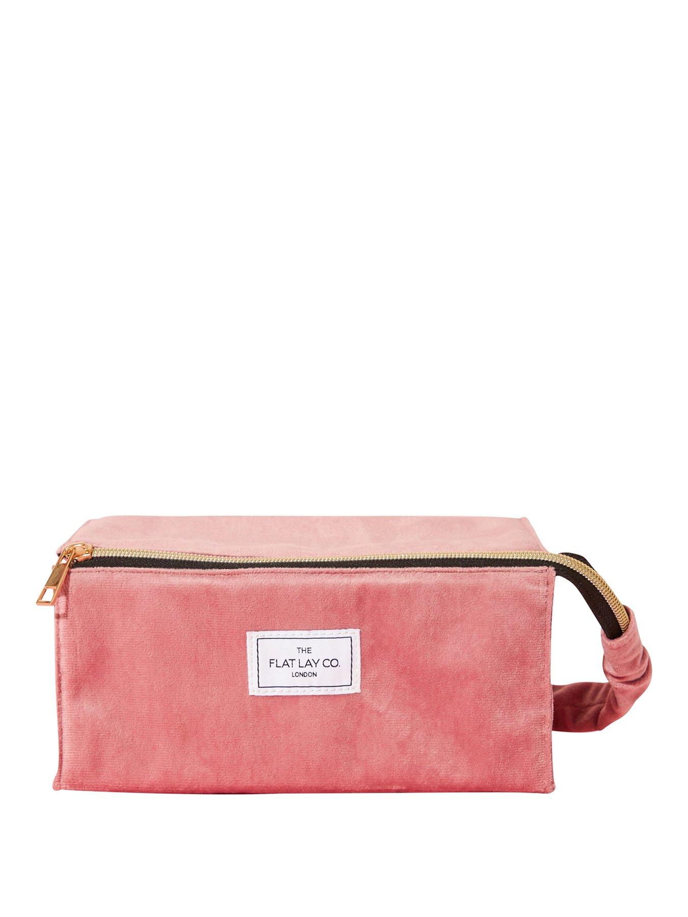 undefined Pink Velvet Open Flat Makeup Box