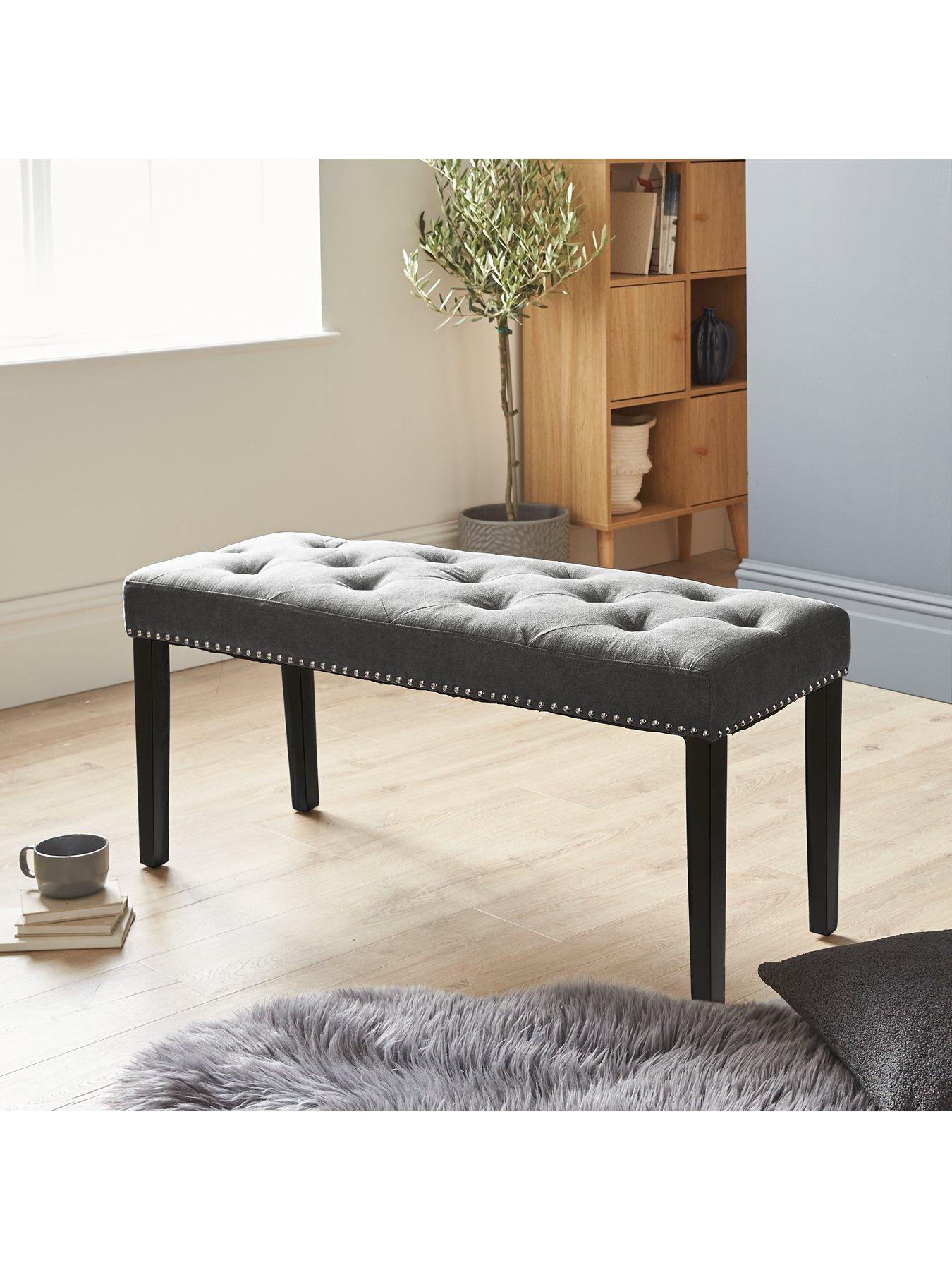 Charcoal upholstered deals bench