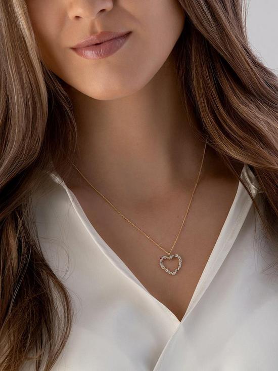 stillFront image of beaverbrooks-entwine-9ct-gold-diamond-heart-pendant