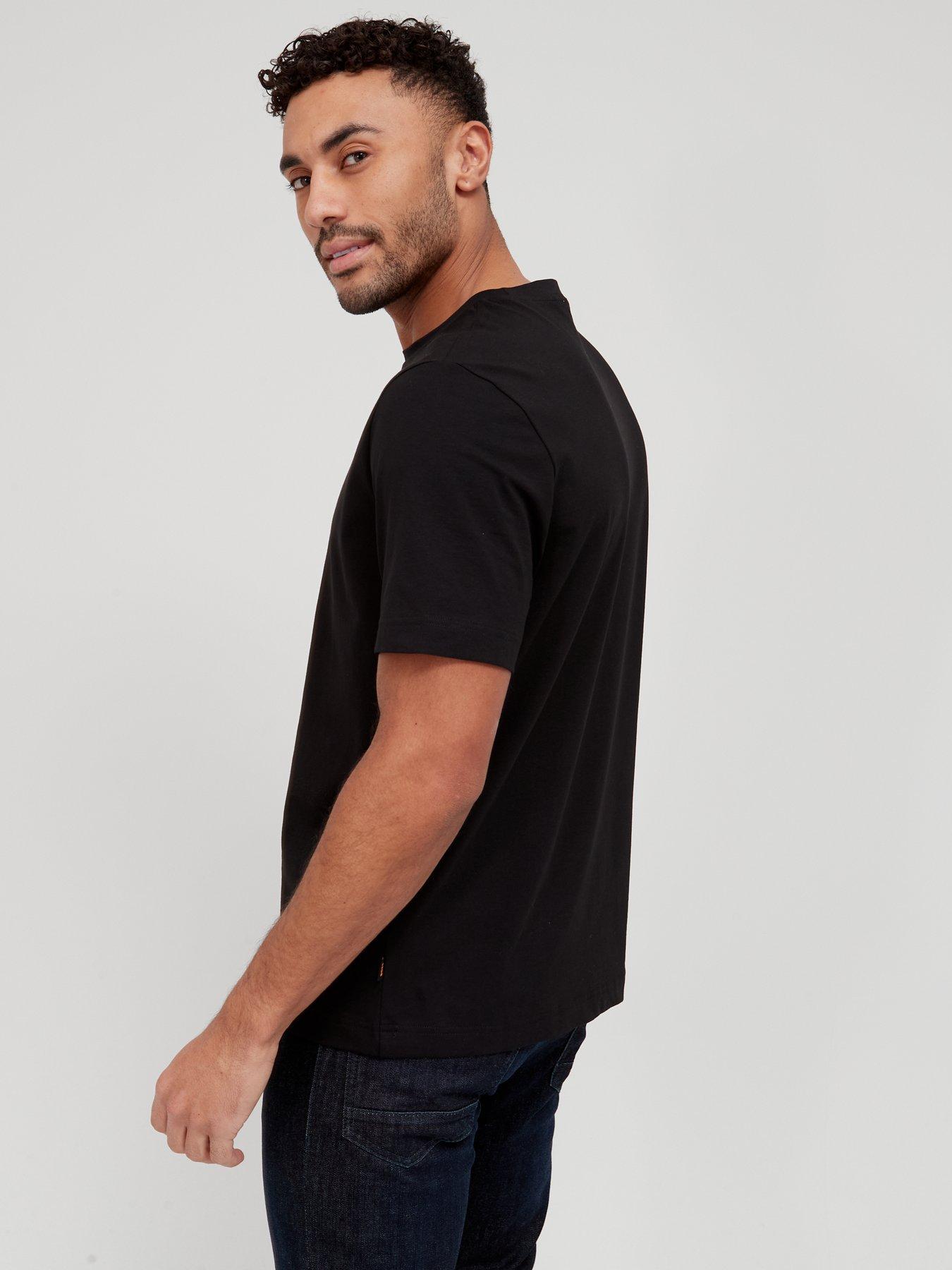 Image 2 of 4 of BOSS Mens Relaxed Fit Centre Logo T-Shirt - Black