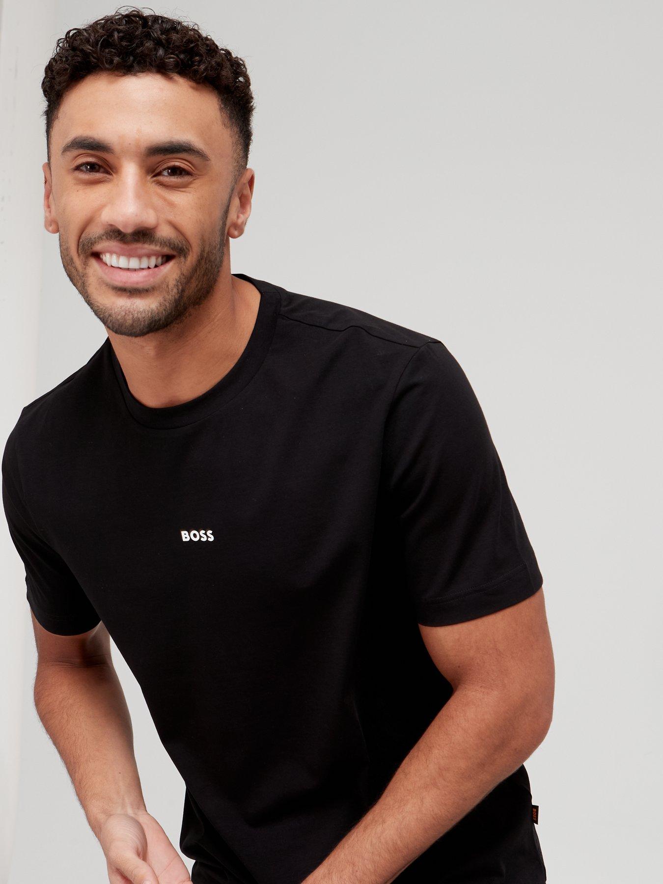 Image 4 of 4 of BOSS Mens Relaxed Fit Centre Logo T-Shirt - Black