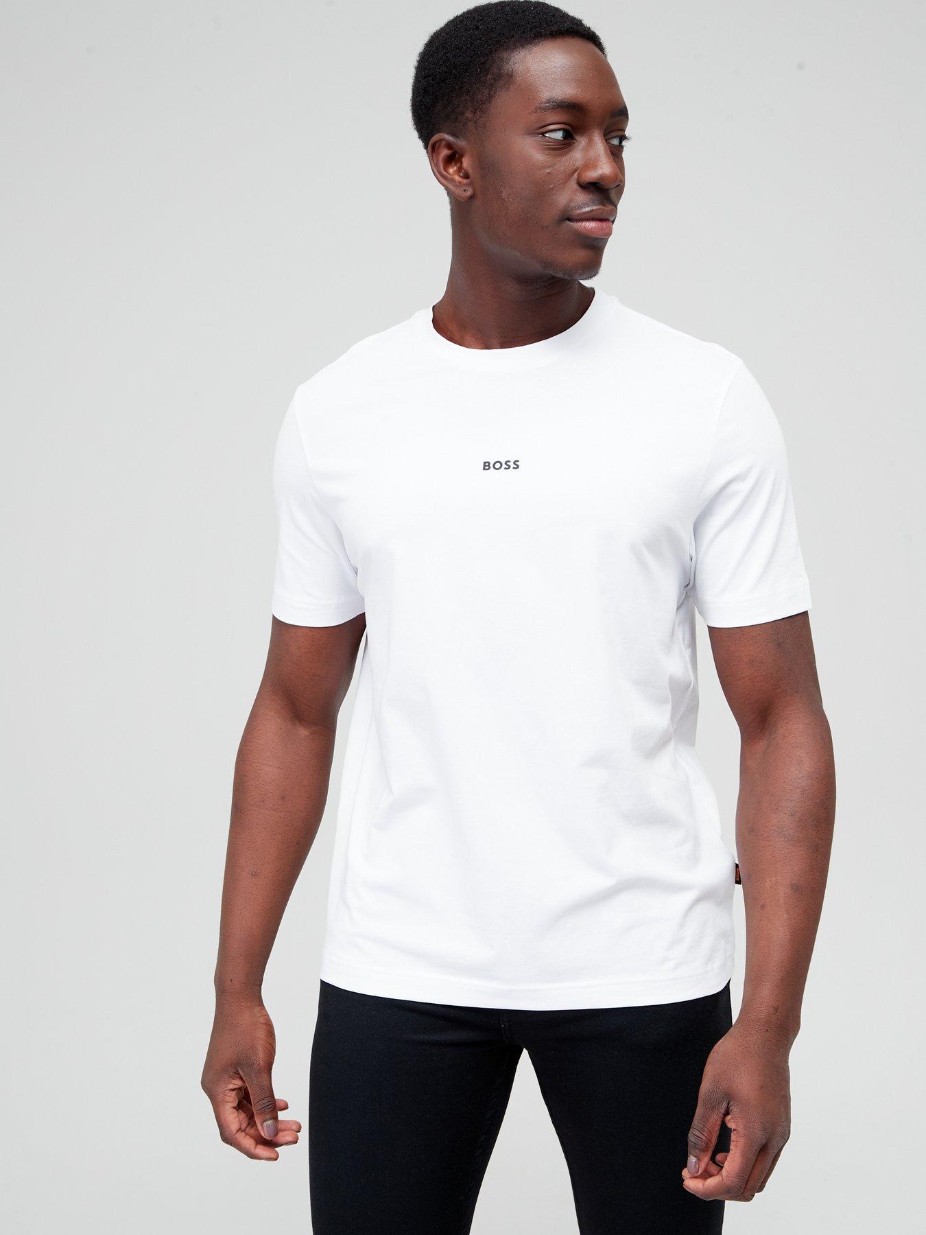 BOSS Relaxed Fit Centre Logo T-Shirt - White