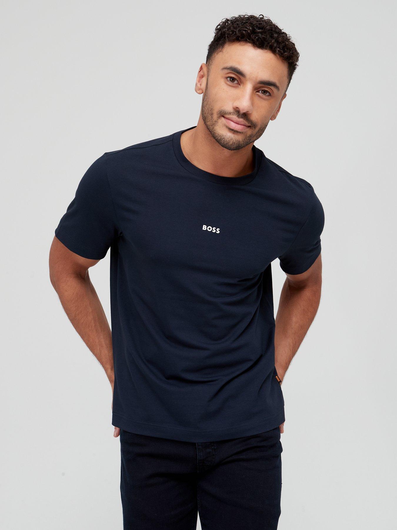BOSS Relaxed Fit Centre Logo T-Shirt - Dark Blue