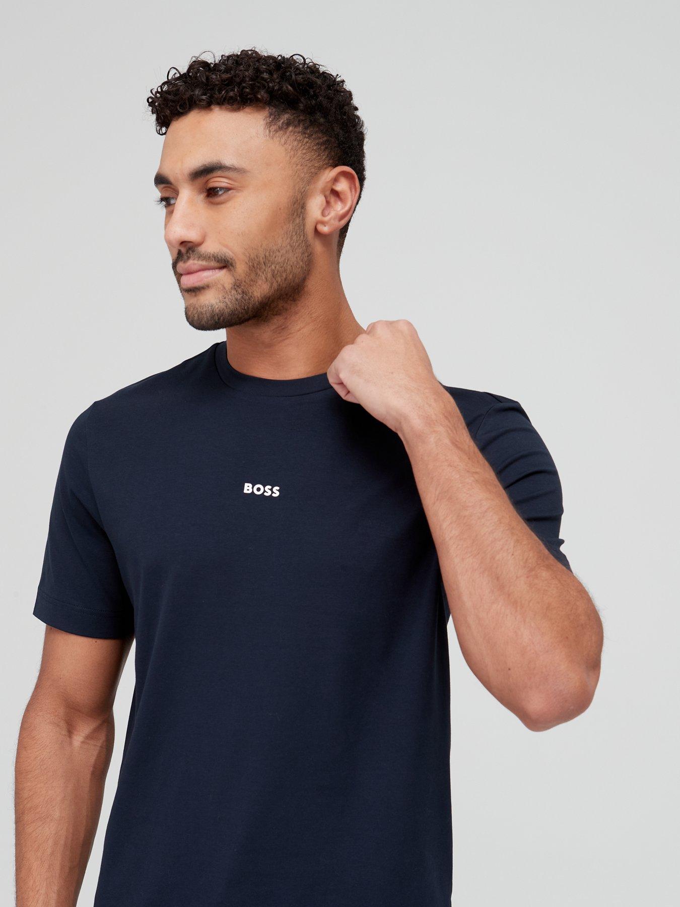 BOSS Relaxed Fit Centre Logo T-Shirt Dark Blue Littlewoods