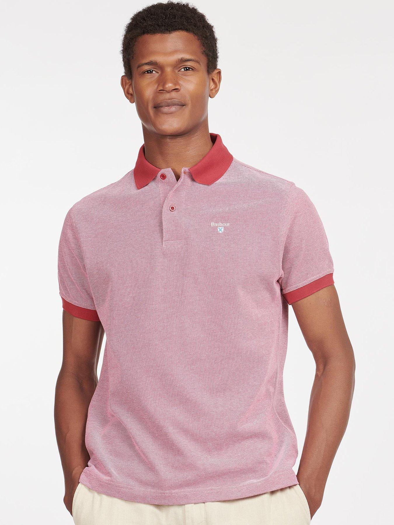 light red polo shirt