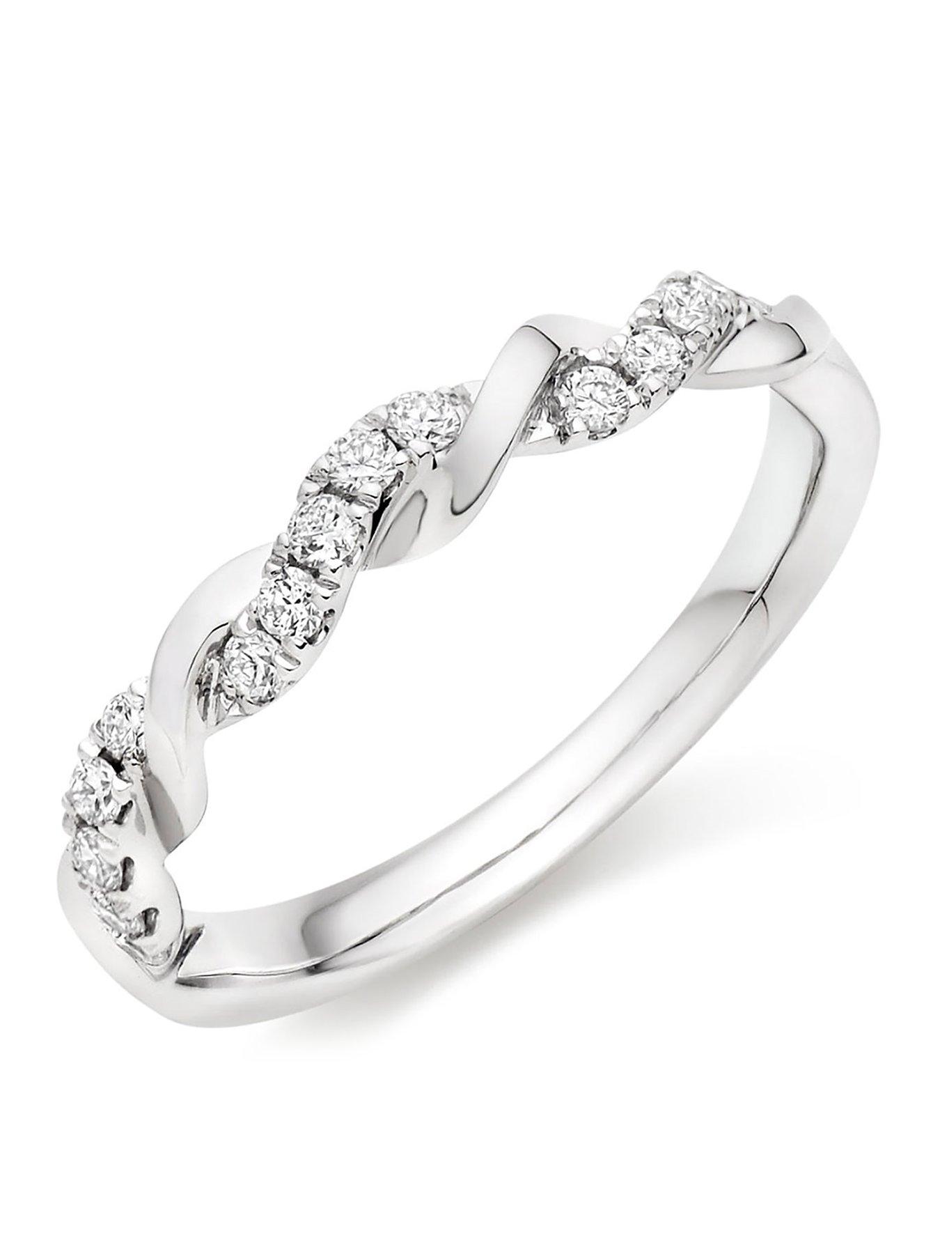 Beaverbrooks Entwine Platinum Diamond Twist Wedding Ring