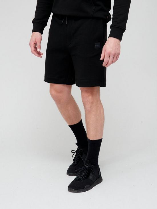 front image of boss-sewalk-jersey-shorts-blacknbsp