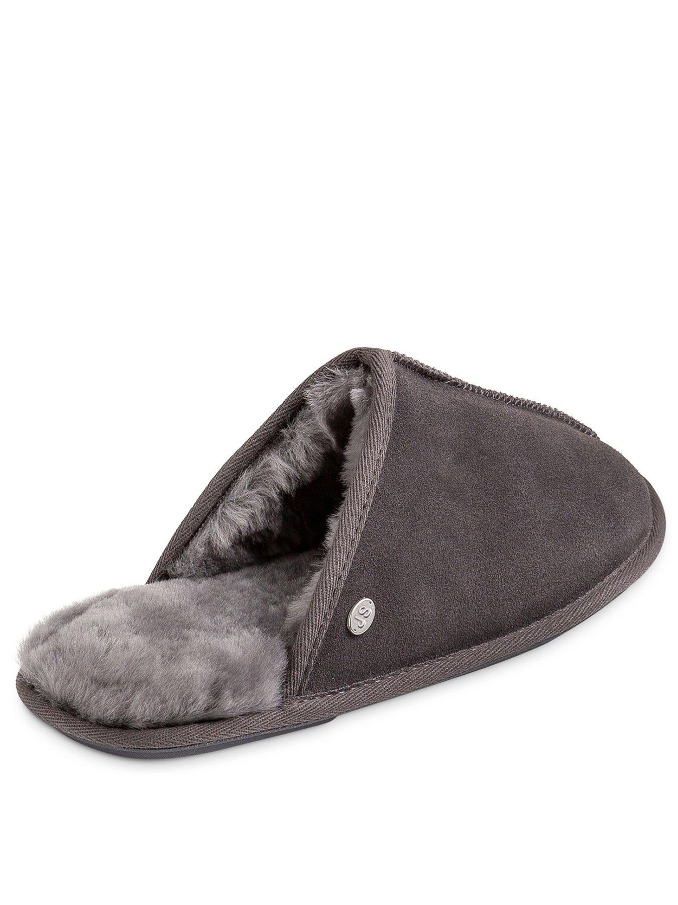 Image 2 of 4 of Just Sheepskin Donmar Overlocked Raised Seam Sheepskin Mule Slipper - Granite