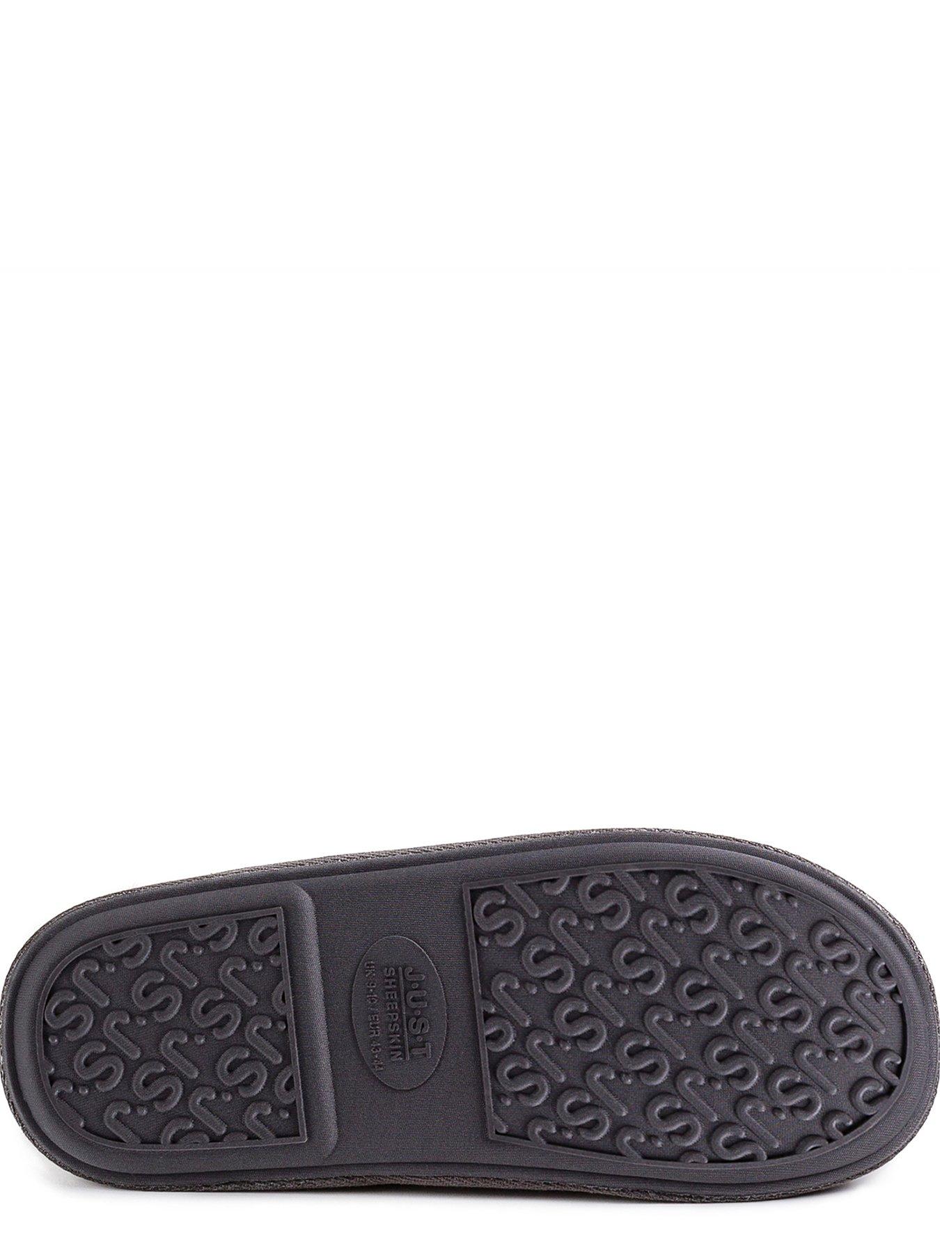 Image 4 of 4 of Just Sheepskin Donmar Overlocked Raised Seam Sheepskin Mule Slipper - Granite