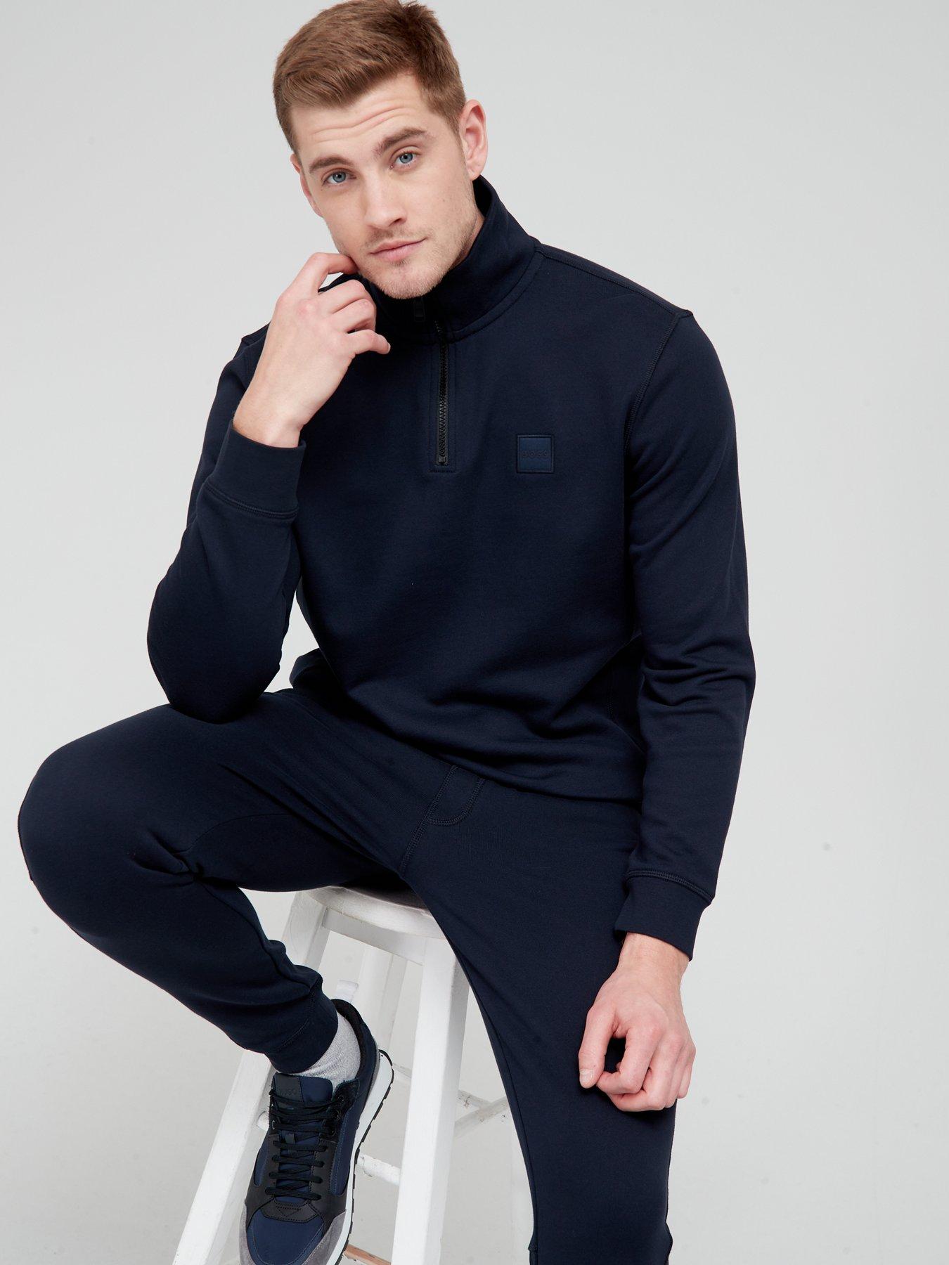 BOSS Zetrust Quarter Zip Sweatshirt - Dark Blue