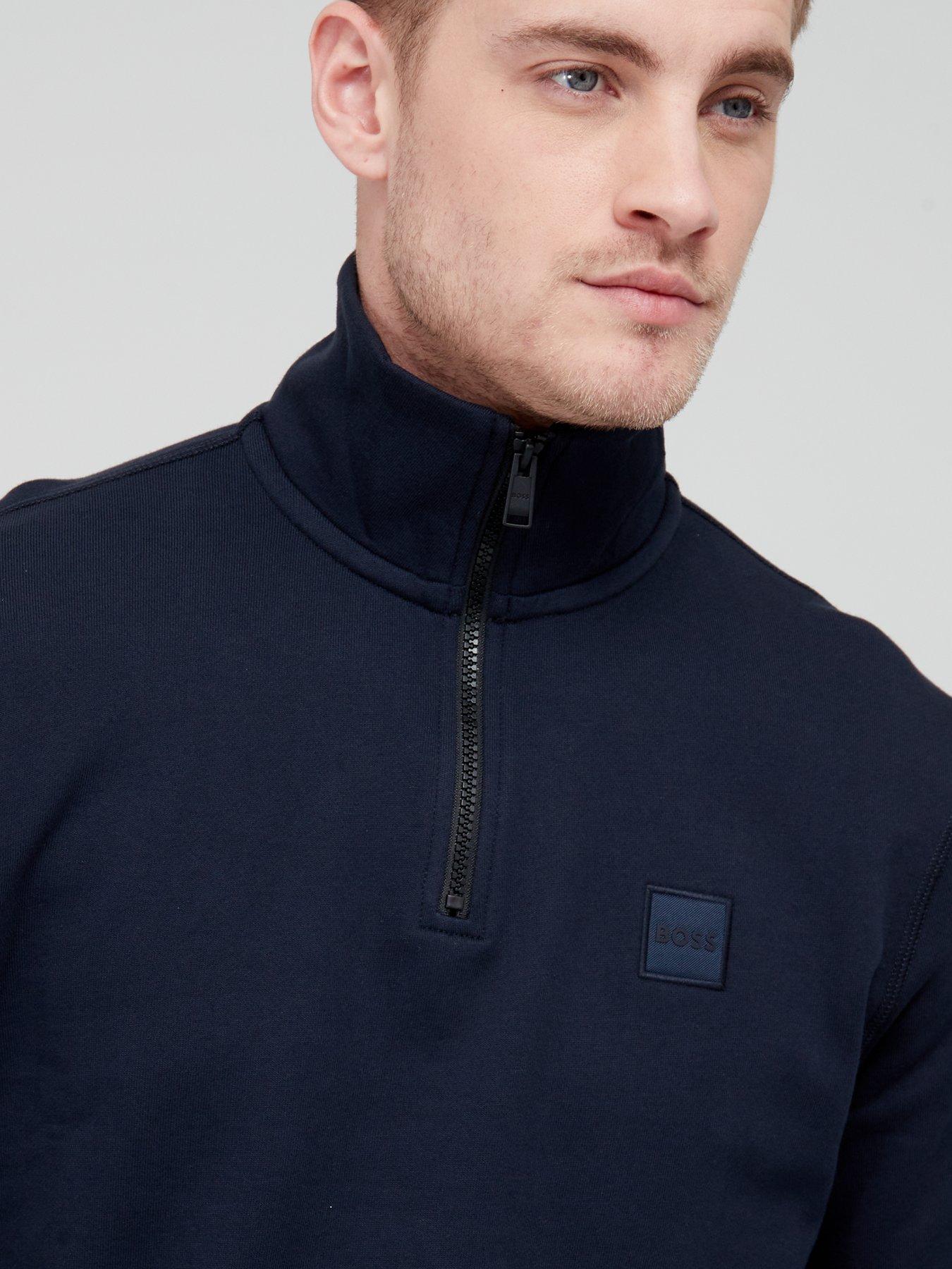 Image 4 of 4 of BOSS Zetrust Quarter Zip Sweatshirt - Dark Blue