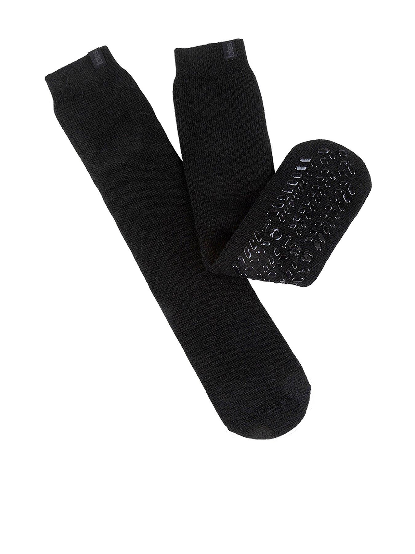 TOTES Thermal Brushed Twist Original Slipper Sox - Black