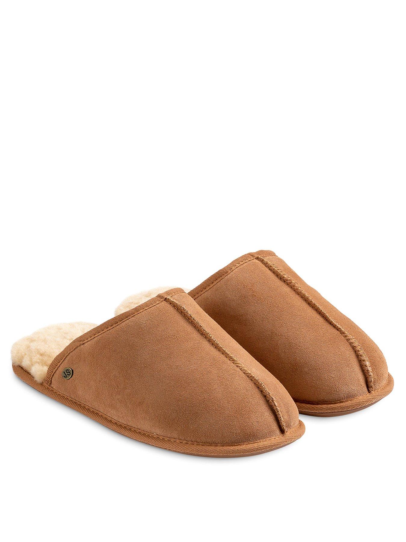 Image 1 of 4 of Just Sheepskin Donmar Overlocked Raised Seam Sheepskin Mule Slipper - Chestnut