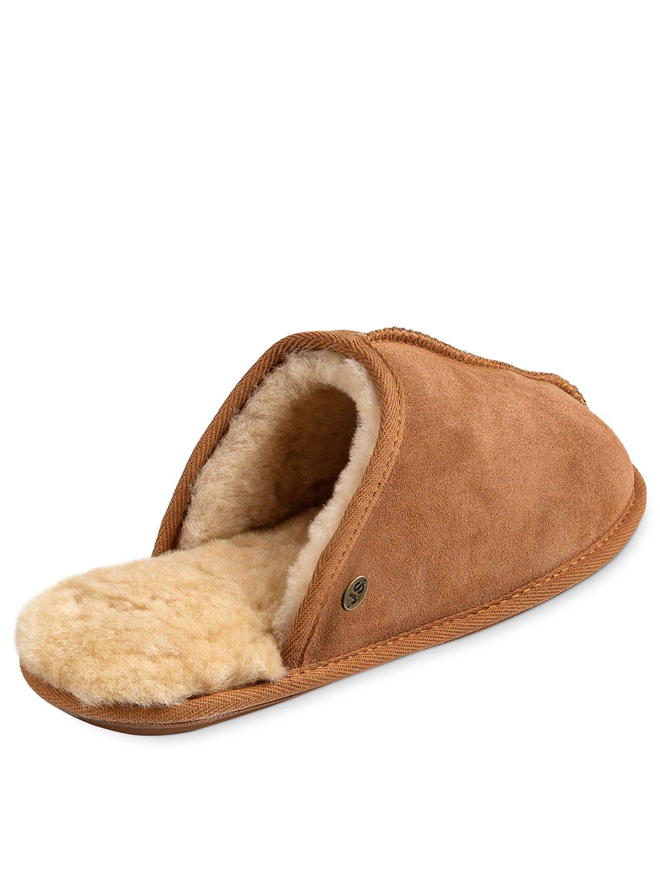 Image 2 of 4 of Just Sheepskin Donmar Overlocked Raised Seam Sheepskin Mule Slipper - Chestnut