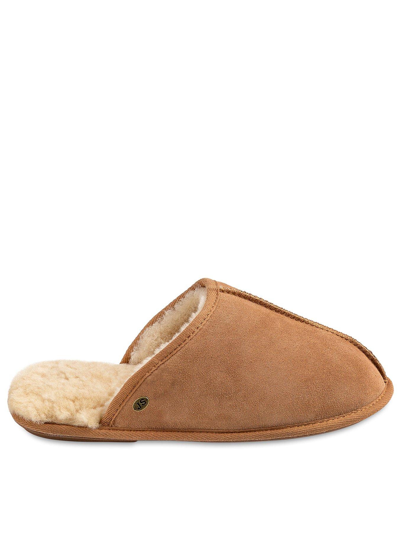 Image 3 of 4 of Just Sheepskin Donmar Overlocked Raised Seam Sheepskin Mule Slipper - Chestnut