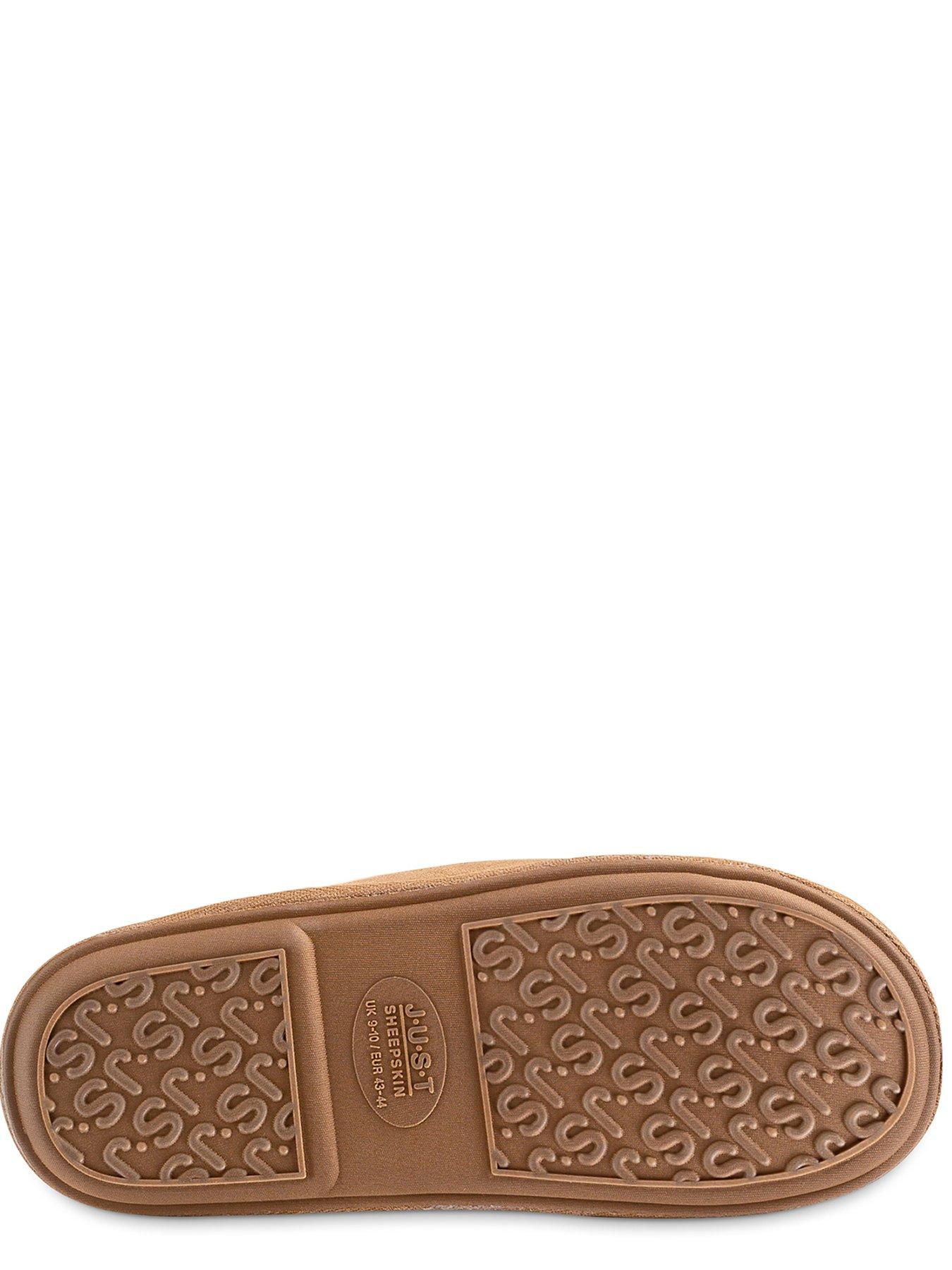 Image 4 of 4 of Just Sheepskin Donmar Overlocked Raised Seam Sheepskin Mule Slipper - Chestnut