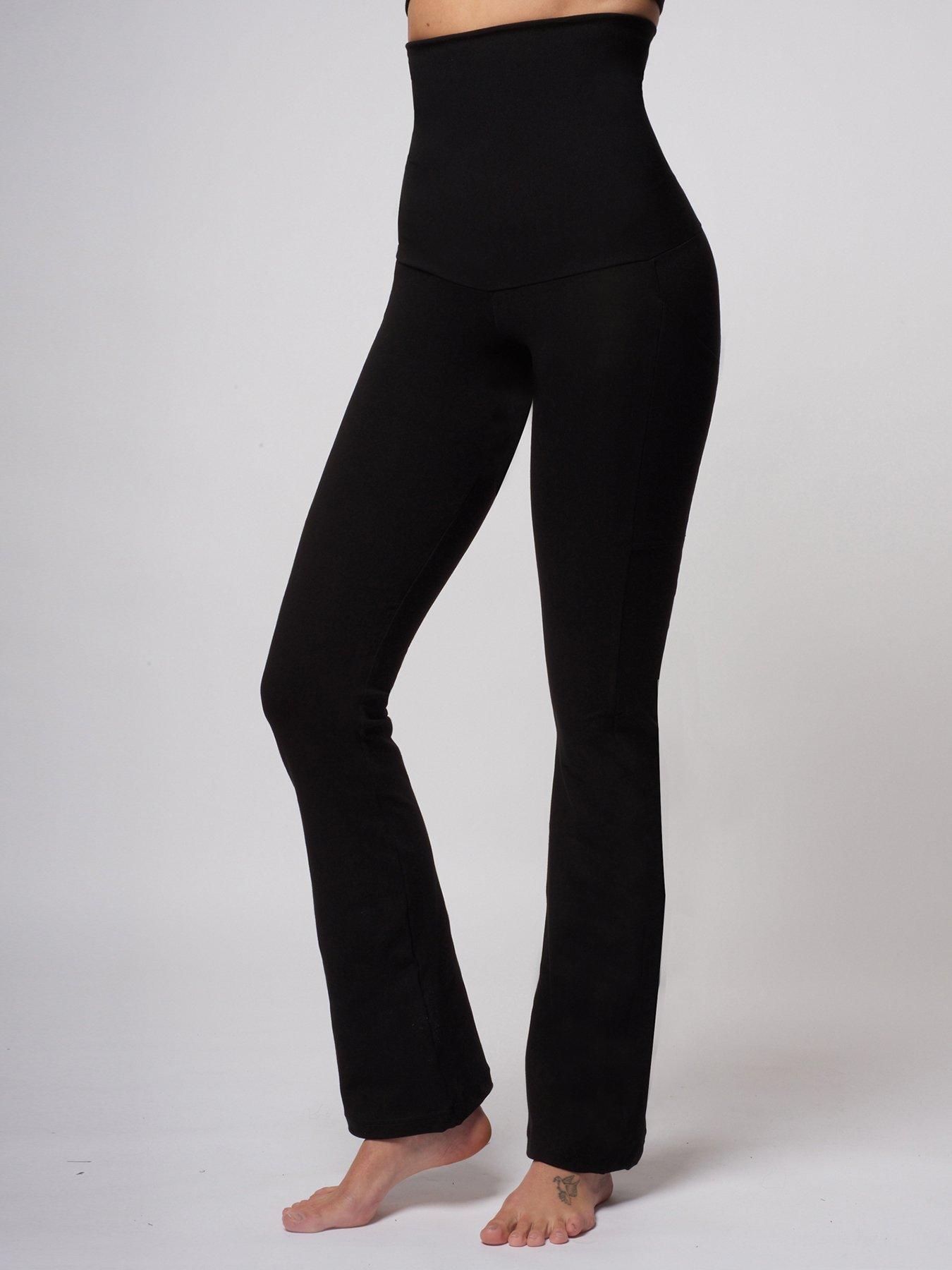 Extra Strong Compression Inner-Thigh Smoothing 7/8 Running Leggings Black  TLC SPORT