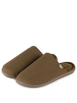 totes-perforated-suedette-mule-slipper-khaki
