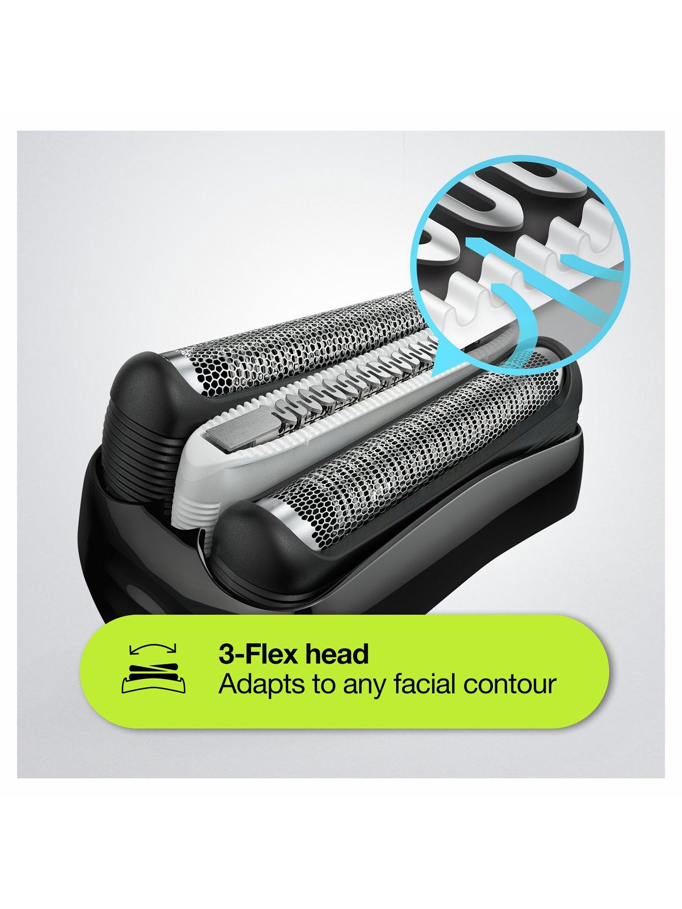 Image 2 of 6 of Braun Series 3 310 Electric Shaver, Wet &amp; Dry Razor for Men, Black/Blue