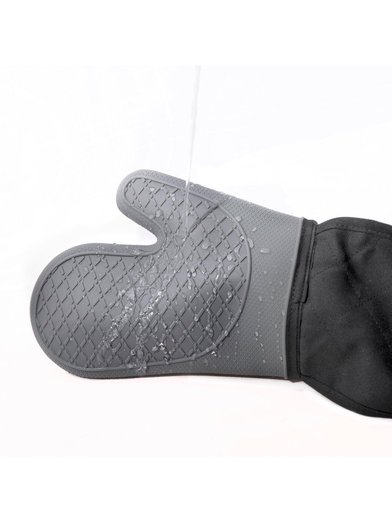 Image 2 of 4 of MasterClass Waterproof Silicone Grey and Black Double Oven Gloves