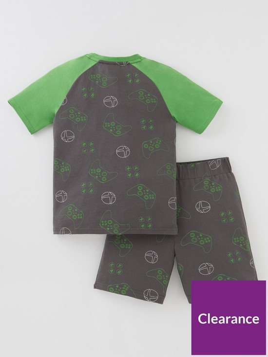 back image of xbox-all-over-print-shorty-pj-charcoal