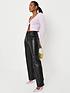  image of missguided-faux-leather-wide-leg-trouser-black