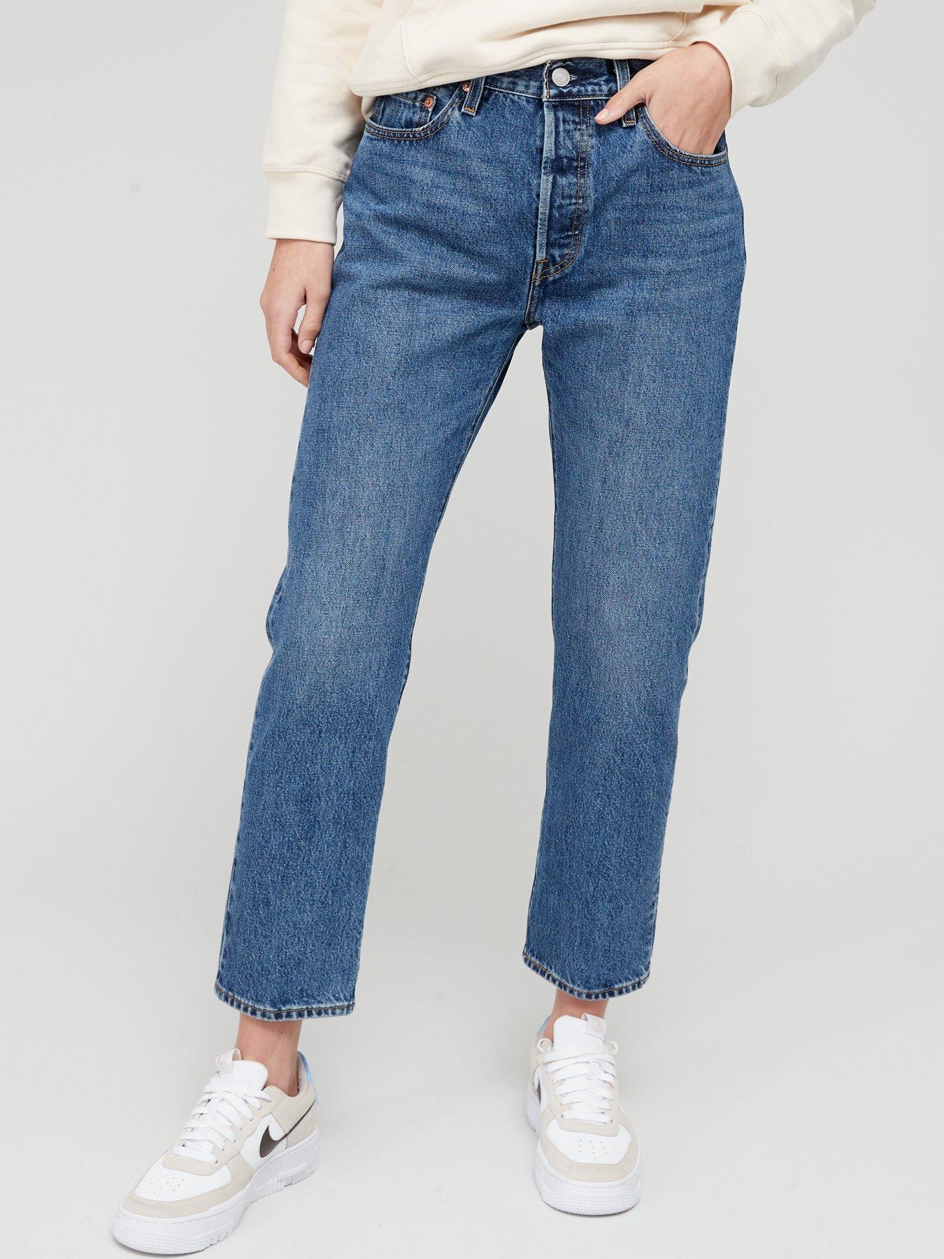 levi's 501 cropped high rise straight leg