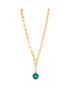  image of lipsy-silver-green-sphere-baguette-stone-necklace