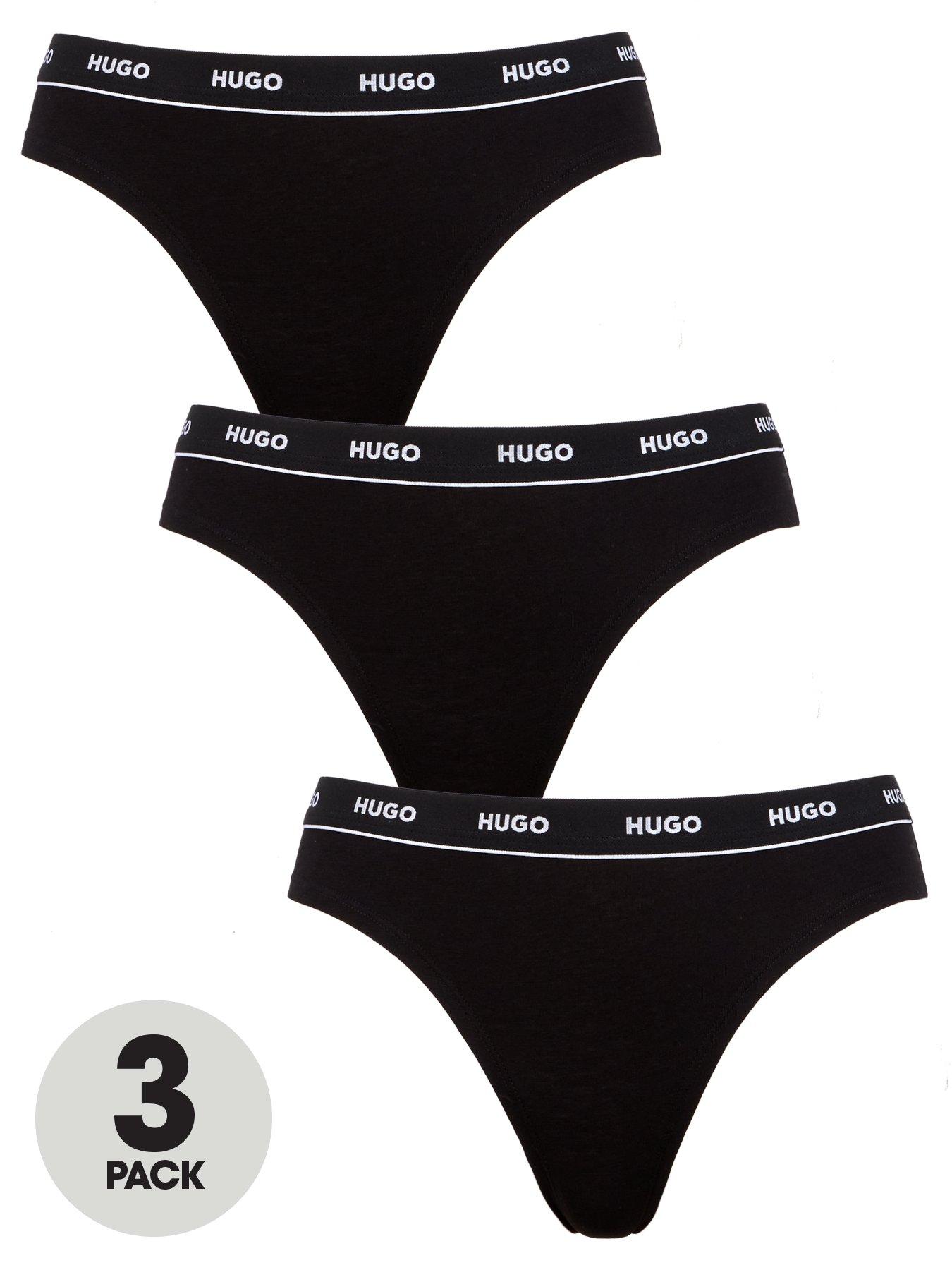undefined Logo Thongs (3 Pack) - Black