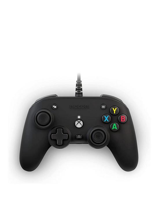 front image of xbox-one-black-compact-pro-controller-xbox