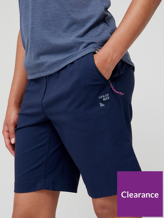 front image of sprayway-escape-walking-shorts-navy