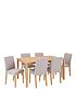  image of very-home-primo-150-cm-dining-table-6-fabric-chairs