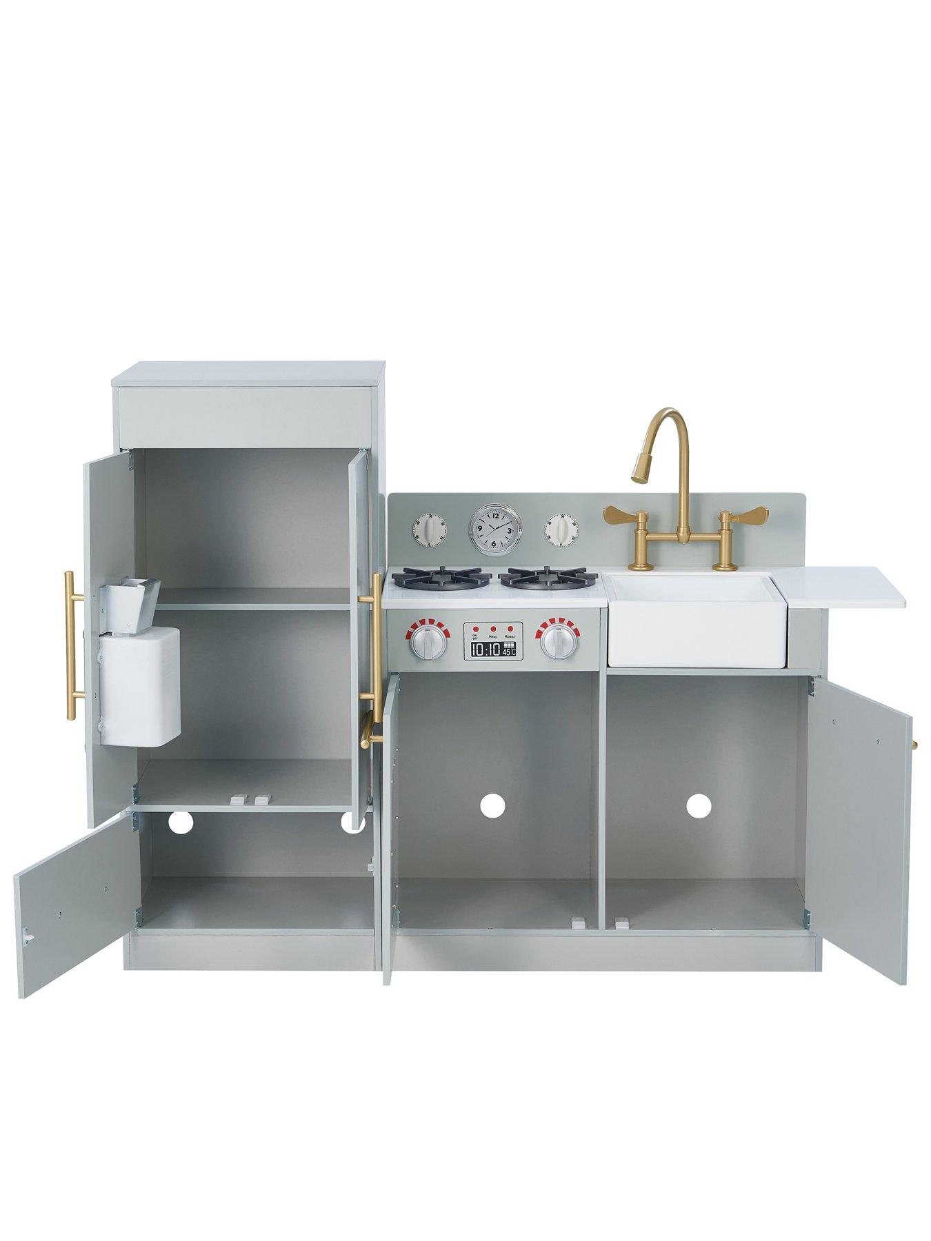 Image 4 of 6 of Teamson Kids Little Chef Charlotte Modern Play Kitchen - Silver Grey / Gold