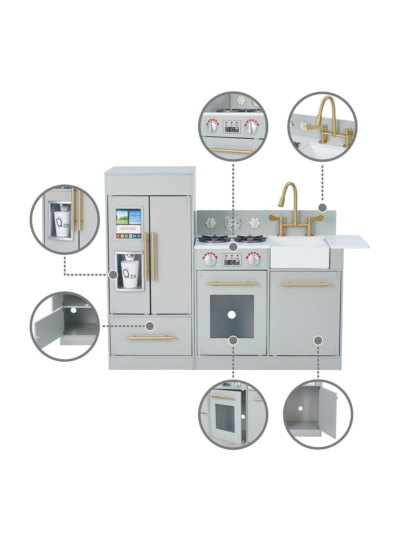 Image 5 of 6 of Teamson Kids Little Chef Charlotte Modern Play Kitchen - Silver Grey / Gold