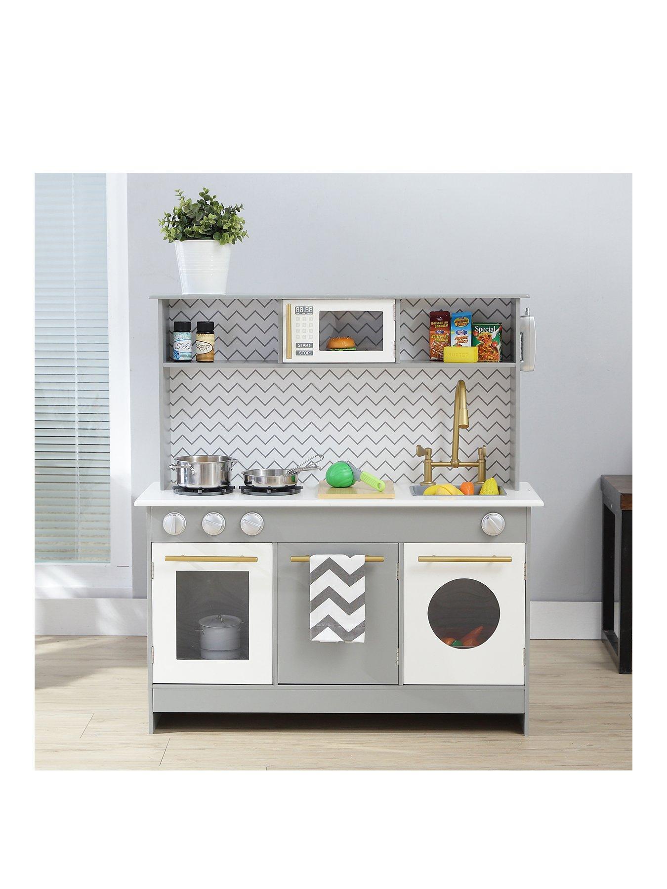 Teamson Kids Little Chef Berlin Modern Play Kitchen Grey White littlewoods