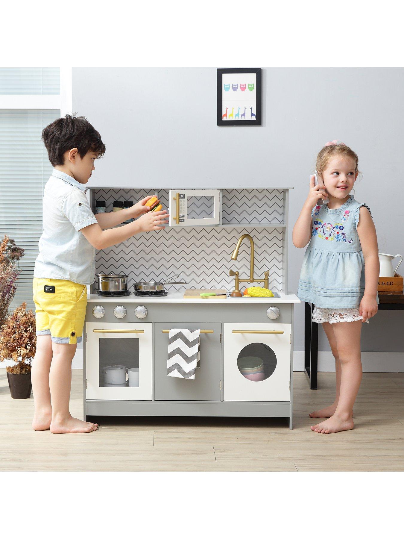  image of teamson-kids-little-chef-berlin-modern-play-kitchen-grey-white