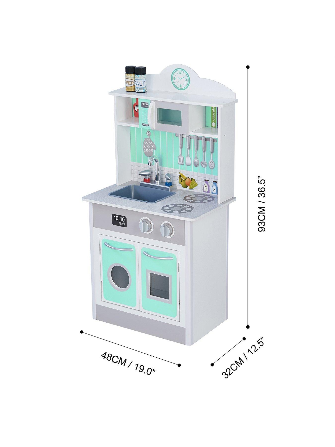  image of teamson-kids-little-chef-madrid-classic-play-kitchen-mint-grey