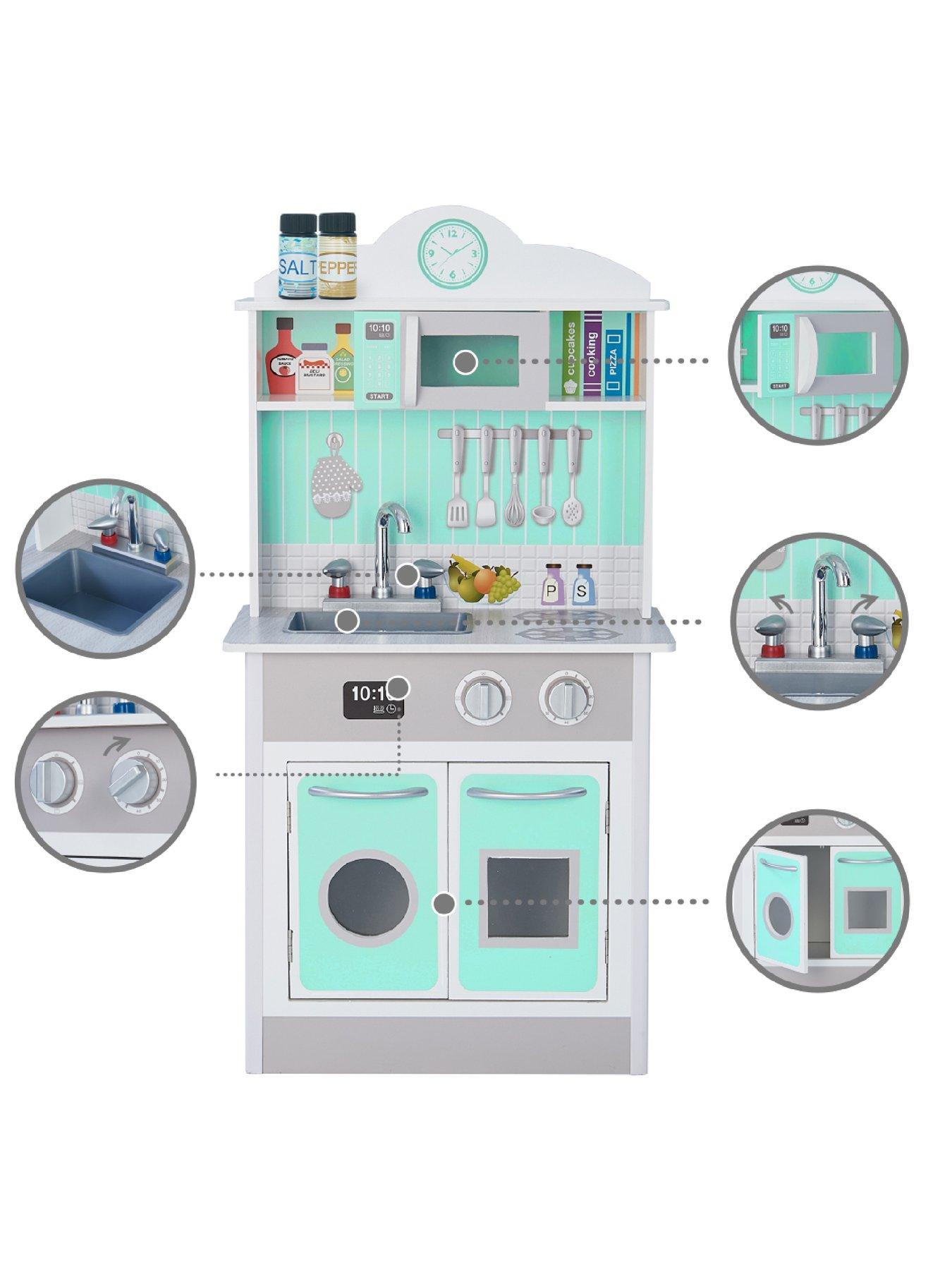  image of teamson-kids-little-chef-madrid-classic-play-kitchen-mint-grey