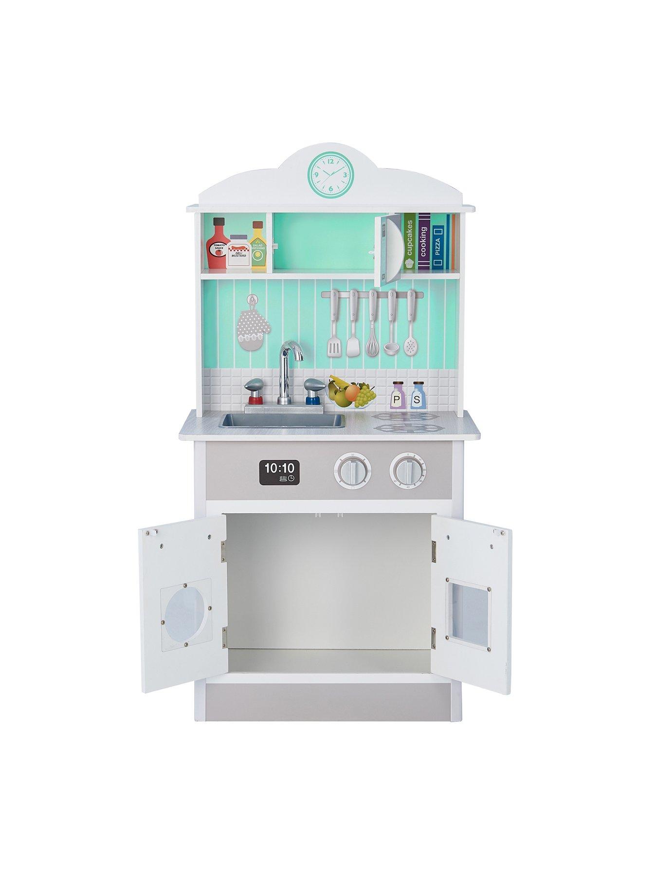  image of teamson-kids-little-chef-madrid-classic-play-kitchen-mint-grey