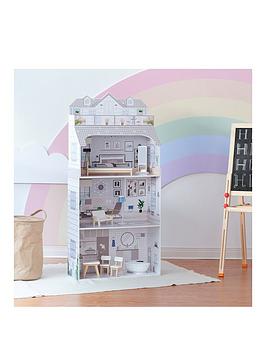 teamson-kids-olivias-little-world--12-3-floor-deluxe-dollhouse-with-matching-accessories-gray