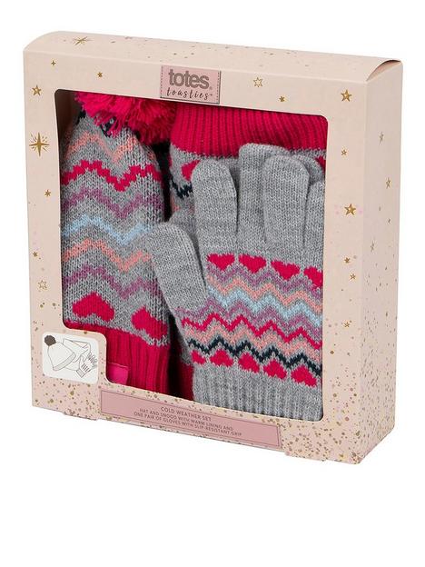 totes-knitted-hat-snood-and-glove-set-pink
