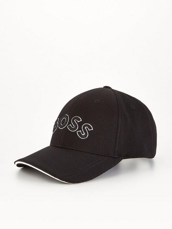 front image of boss-us-logo-baseball-cap-black